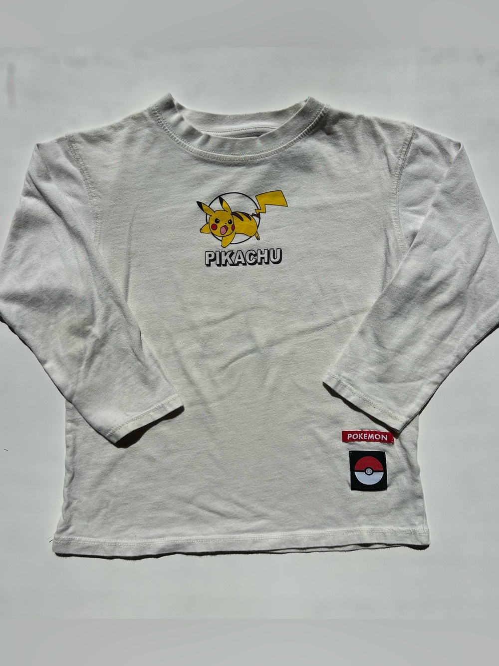 Zara Kids x Pokemon Pikachu Long Sleeve T-Shirt Size 6-7Y Off-White